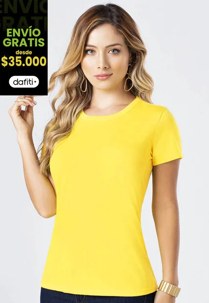 Camiseta Mujer Amarillo Mp 82961