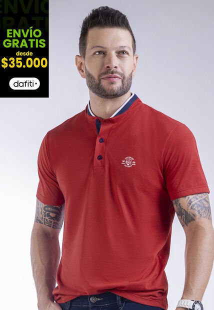 Camiseta Polo Hombre Rojo Mp 5031