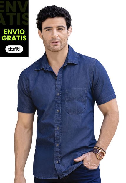 Camisa Hombre Azul Mp 07984