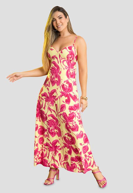 Vestido Largo Mujer Estampado Mp 114194
