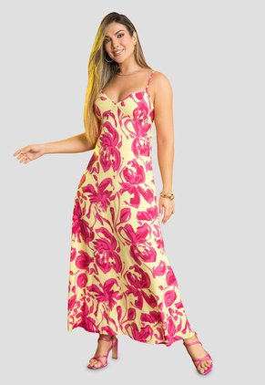 Vestido Largo Mujer Estampado Mp 114194