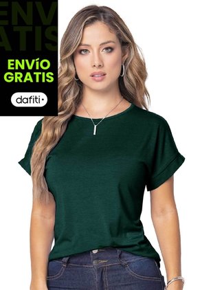 Camiseta Mujer Verde Botella Mp 9676