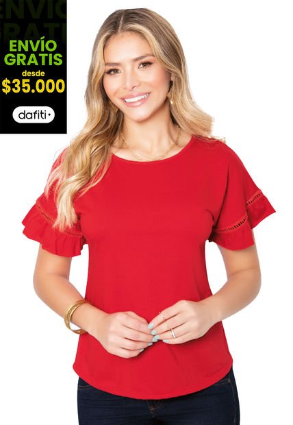 Camiseta Mujer Rojo Mp 86904