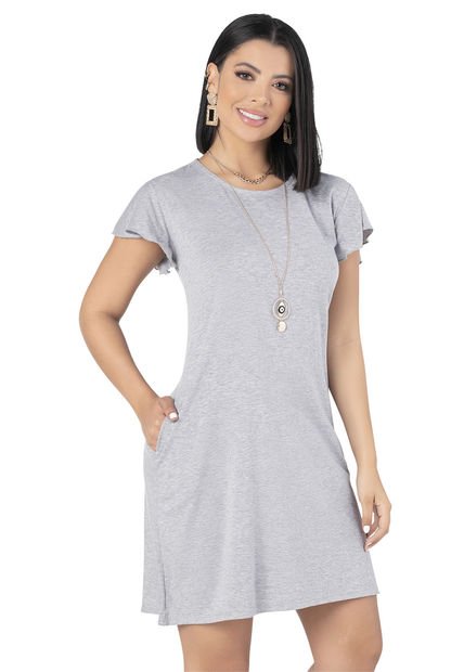 Vestido Corto Mujer Gris Jaspe Mp 68383