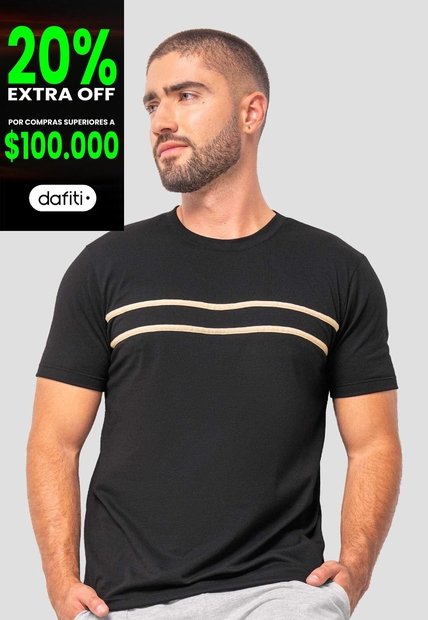 Camiseta Hombre Negro Mp 114982