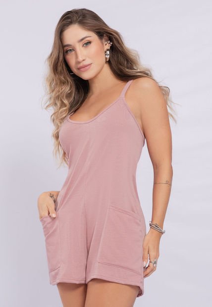 Enterizo Corto Mujer Rosa Polvo Mp 2256