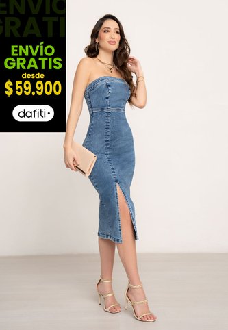 Vestido Largo Mujer Azul Mp 104596 MP