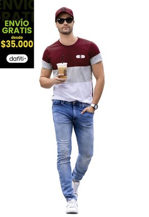 Camiseta Hombre Vinotinto Mp 96018