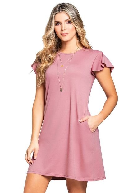 Vestido Corto Para Mujer Palo De Rosa Oscuro MP