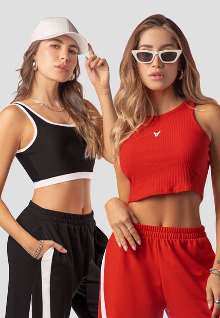 Crop Top Paq X2 Mujer Multicolor Mp 110148