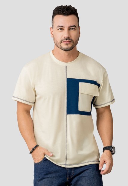 Camiseta Hombre Crema Mp 110523