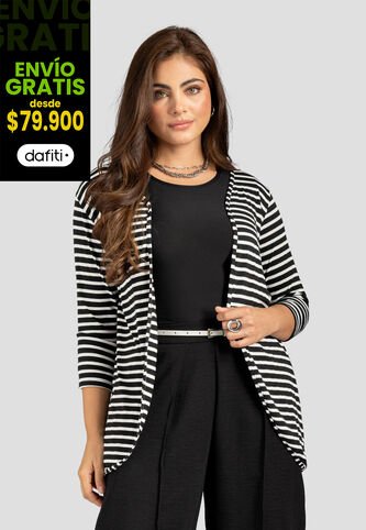 Cardigan Mujer Negro-Blanco Mp 113211 MP
