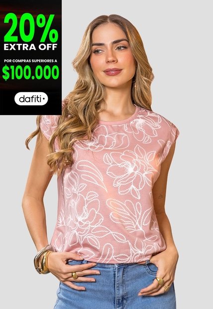 Camiseta Mujer Rosa Polvo Mp 114019
