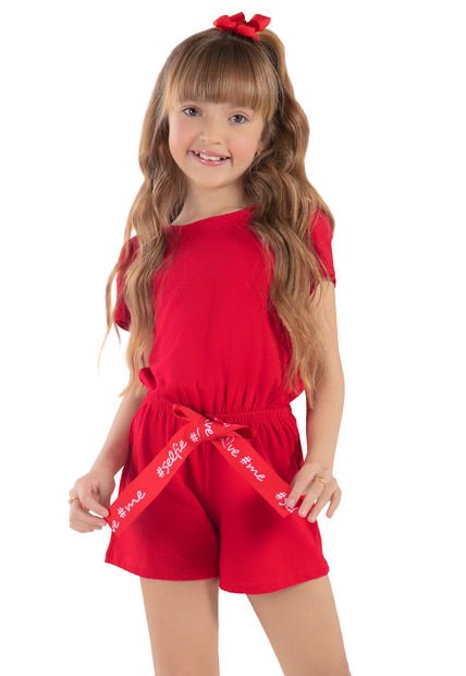 Enterizo Corto Infantil Rojo Mp 92840