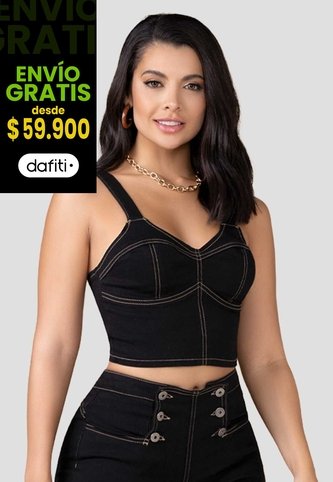 Crop Top Mujer Negro Mp 100320 MP