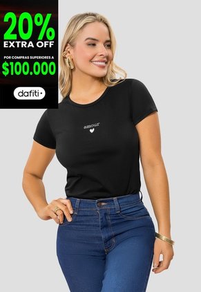 Camiseta Mujer Negro Mp 114021