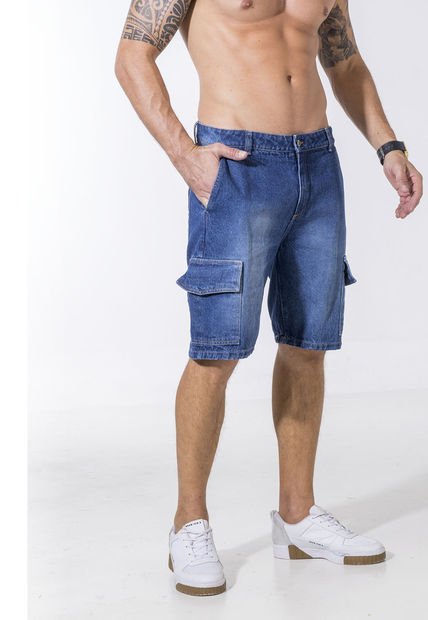 Bermuda Hombre Azul Medio Mp 5340