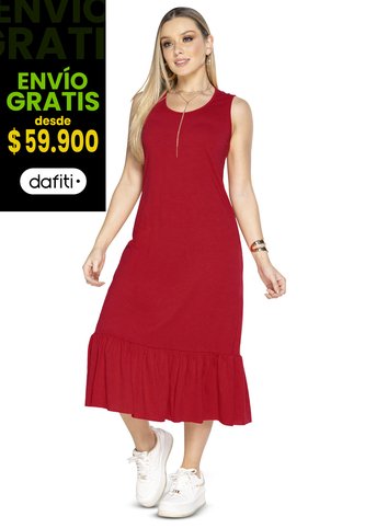 Vestido Largo Mujer Rojo Mp 3766 MP
