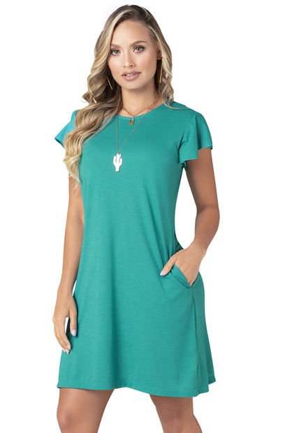 Vestido Corto Mujer Verde Jade Mp 68383