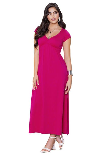 Vestido Largo Mujer Fucsia Mp 79860