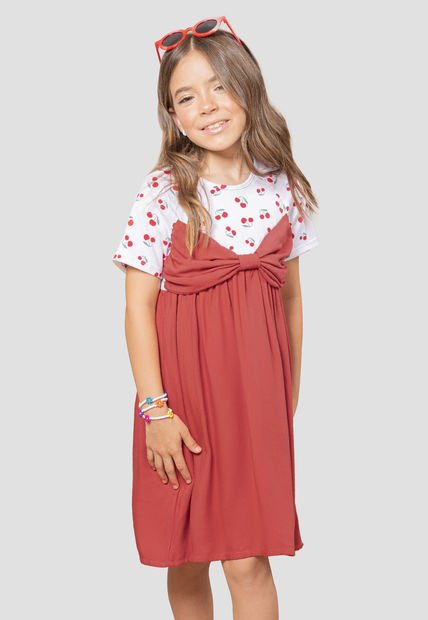 Vestido Infantil Femenino Granate Mp 105981