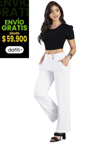 Pantalón Mujer Blanco Mp 86925
