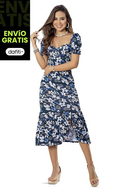 Vestido Largo Mujer Estampado Mp 32924