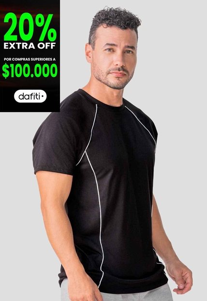 Camiseta Hombre Negro Mp 114573