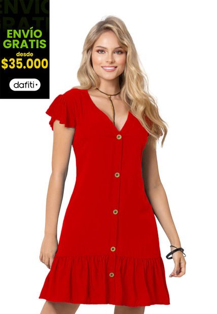 Vestido Corto Mujer Rojo Mp 87169