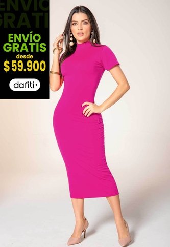 Vestido Largo Mujer Fucsia Mp 1834 MP