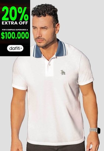 Polo Hombre Blanco Mp 114572 MP