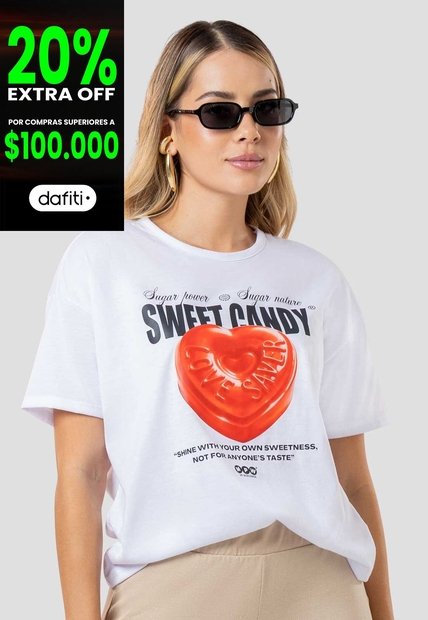 Camiseta Mujer Blanco-Corazón Mp 114478
