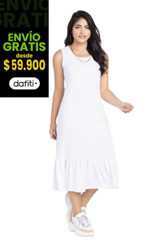 Vestido Largo Mujer Blanco Mp 3766 MP