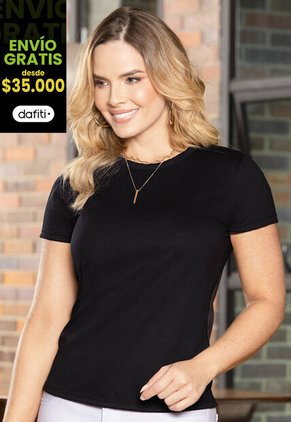 Camiseta Mujer Negro Mp 82961