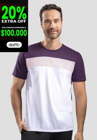 Camiseta Hombre Vino-Rosa-Blanco Mp 70042 MP