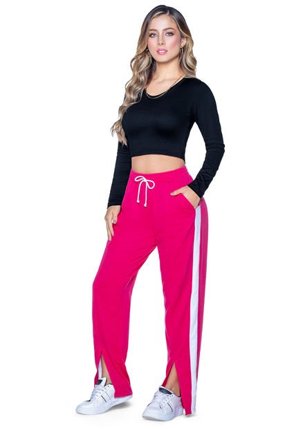 Pantalón Mujer Fucsia-Blanco Mp 32727