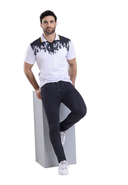 Camiseta Polo Hombre Blanco Mp 7778