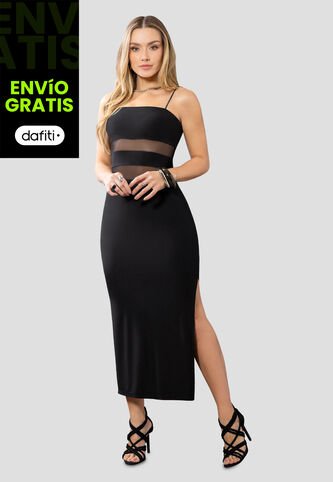 Vestido Largo Mujer Negro Mp 113869 MP