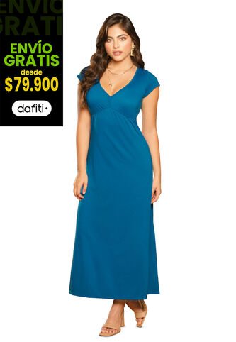 Vestido Largo Mujer Azul Mp 79860 MP