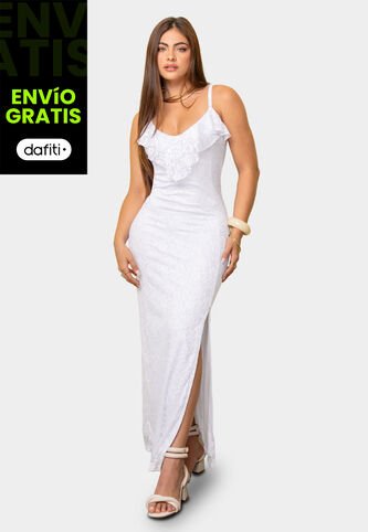 Vestido Largo Mujer Blanco Mp 113859 MP