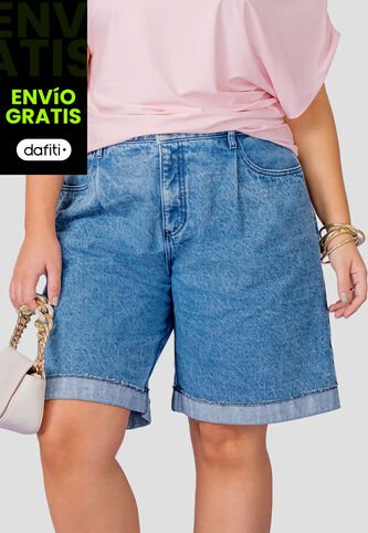 Bermuda Mujer Azul Medio Mp 113789 MP