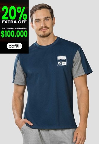Camiseta Hombre Azul-Gris Mp 111242 MP