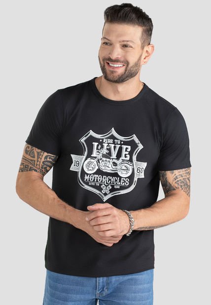 Camiseta Hombre Negro Mp 100491
