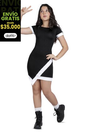 Vestido Niñas Infantil Negro Mp 89144