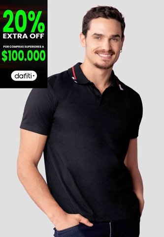 Polo Hombre Negro Mp 113441 MP