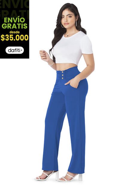 Pantalón Mujer Azul Rey Mp 86925