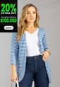 Cardigan Mujer Azul-Blanco Mp 113211 de MP