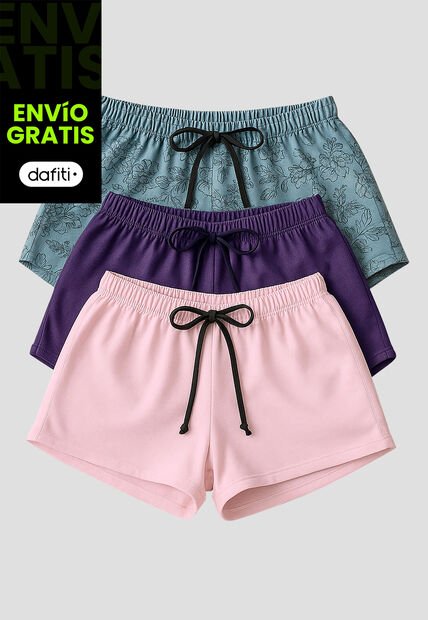 Short Paq X3 Mujer Multicolor Mp 113430