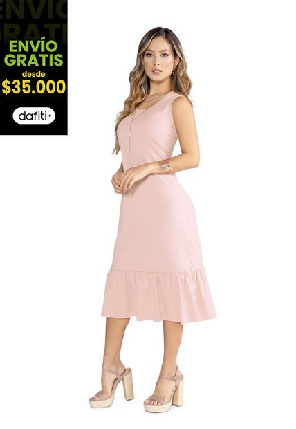 Vestido Largo Mujer Palo De Rosa Mp 3766