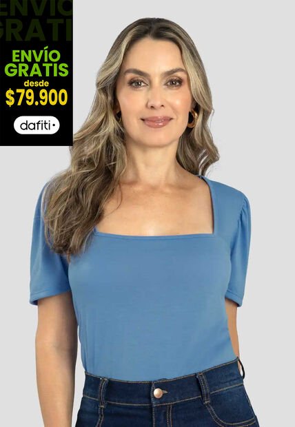 Blusa Mujer Azul Indigo Mp 111404